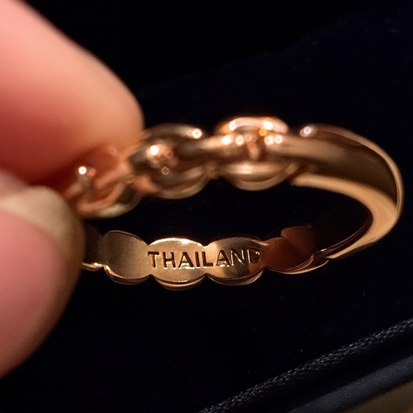 JAI By John Hardy Rose Gold Plated  Sterling 925 Colored Box Chain Band Ring 9 - Picture 5 of 6